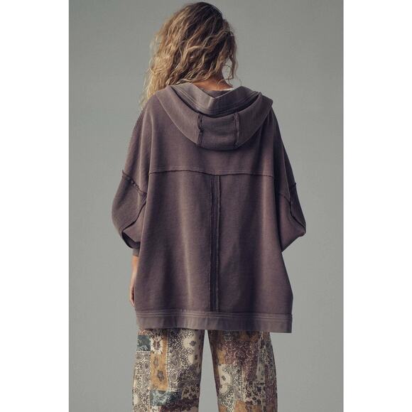Urban Daizy Washed Waffle Knit Hooded Cardigan - Picture 4 of 9